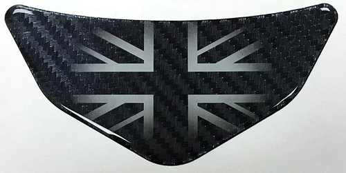 UK Carbon Fibre effect Car - Motorcycle Chevron Sticker HIGH GLOSS DOMED GEL