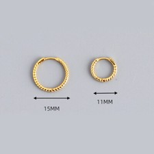 925 Sterling Silver Twisted Hinged Huggie Hoop Sleeper Earrings A1467