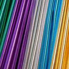 Metallic Stretch Foil Lame On Interlock Knit Polyester Shiny 165 GSM Fabric