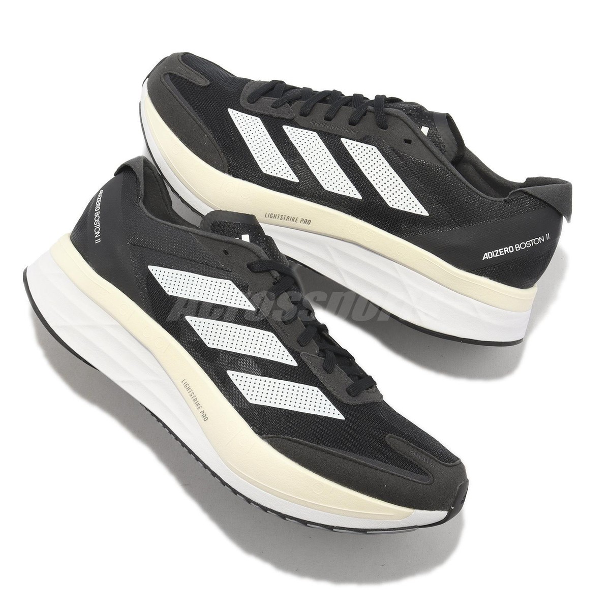 adidas Adizero Boston 11 M Black White Men Running Marathon Shoes