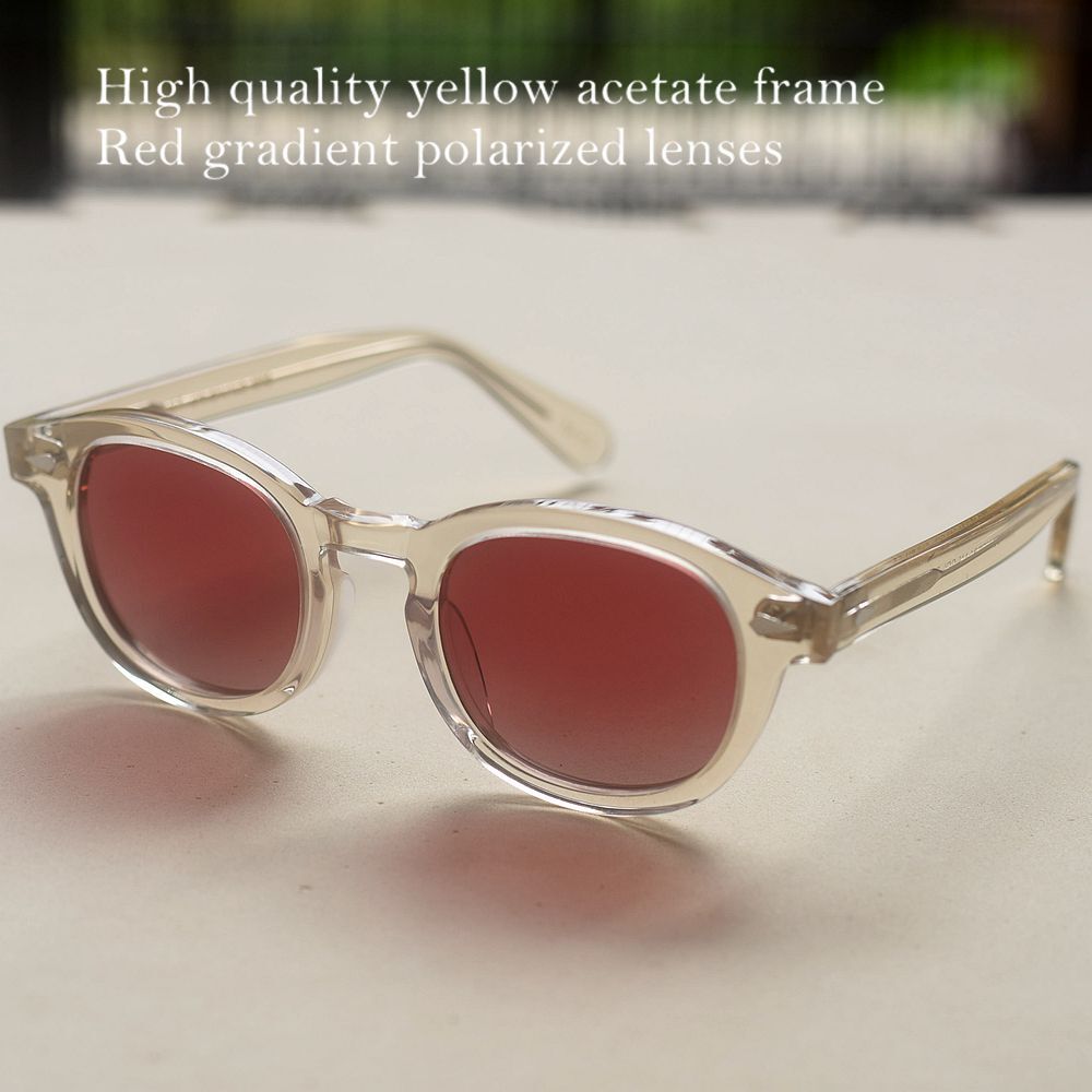 Vintage red sunglasses for women johnny depp red gradient polarized sunglasses