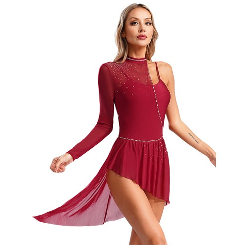 Damen Kostüm Spaghettiträger lyrischer Tanz Latein Kleider Erwachsene Tanzkleidung - Bild 9 von 59