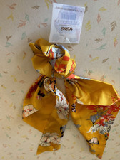 NEW Scunci Collection Hair Scarf Satin Scrunchie - Yellow Floral NWT