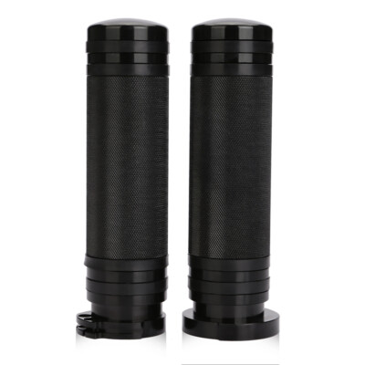 Pair Of 1-Inch Motorcycle Hand Grips – Chrome/Black For Harley Touring, Road King, Electra Glide, Sportster XL