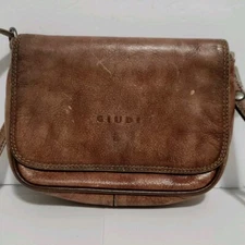 Giudi Italian Brown Leather Small Crossbody Bag Purse - Made In Italy Vintage