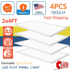 2x4 FT LED Flat Panel Troffer Light, 4 Pack 75 Watts 8400LM Drop Ceiling Lights