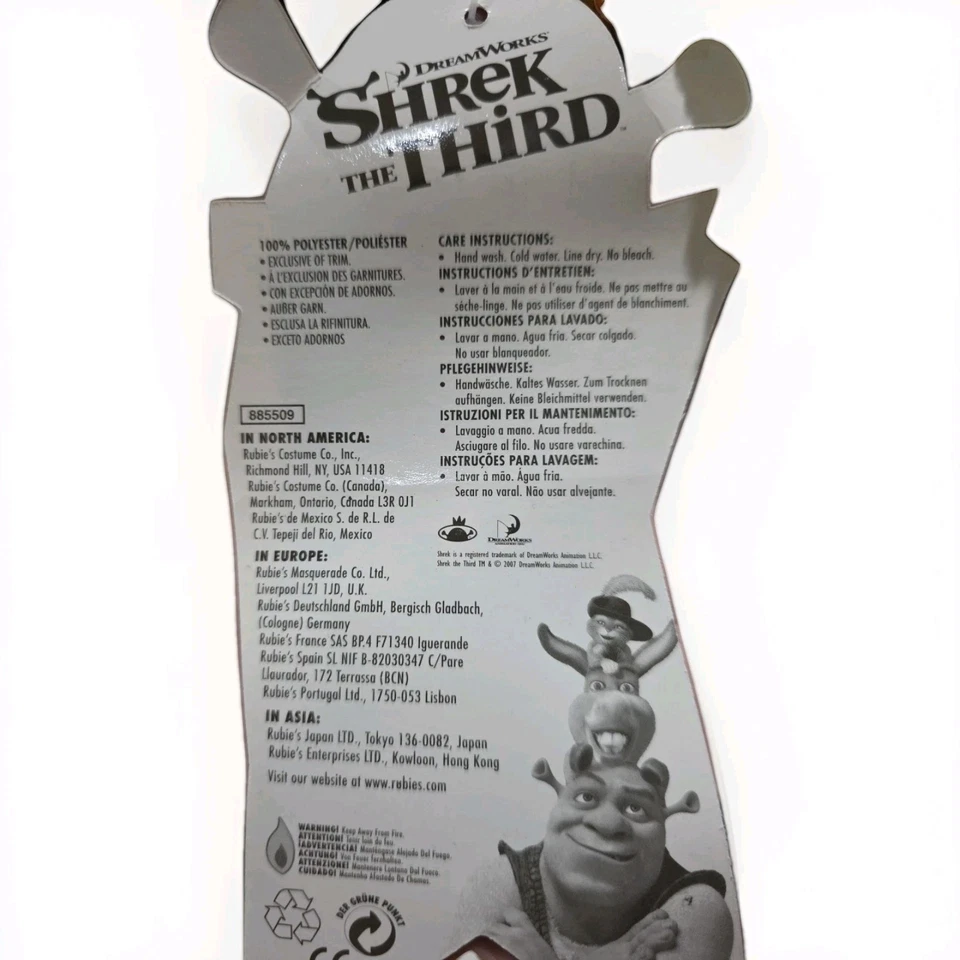 Shrek the Third Deluxe Fleece Costume PUSS 'N BOOTS SIZE 4 - 6 AGE 3 - 4 NEW - Image 3 of 3