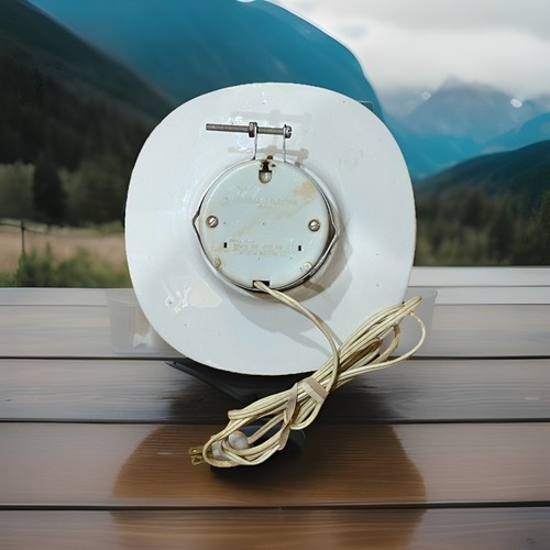 VINTAGE RUSSEL WRIGHT CERAMIC YELLOW ELECTRIC WALL CLOCK WORKING - Picture 4 of 6