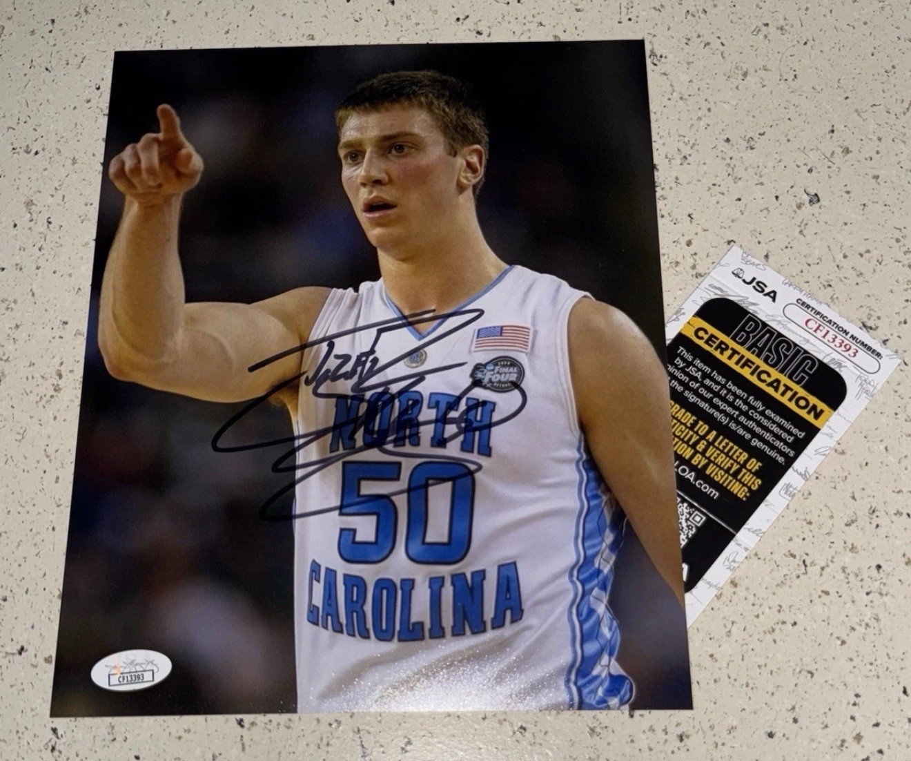 Tyler Hansbrough Autographed Signed North Carolina Tar Heels JSA 8X10 PHOTO UNC TAR HEELS BASKETBALL 
