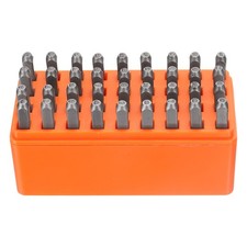 36pc 2mm Steel Letter  Number Metal Stamping Kit with Case
