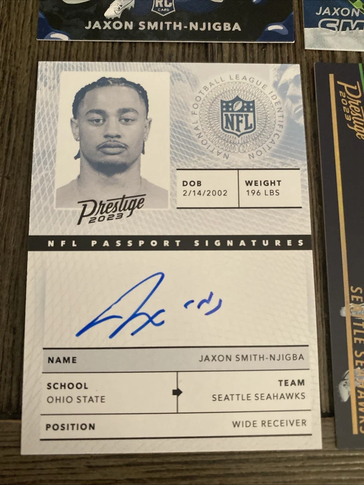 2023 Panini Prestige Jaxon Smith-Njigba RC SSP Lot W/Passport Signatures Auto🔥 - Image 4 of 4