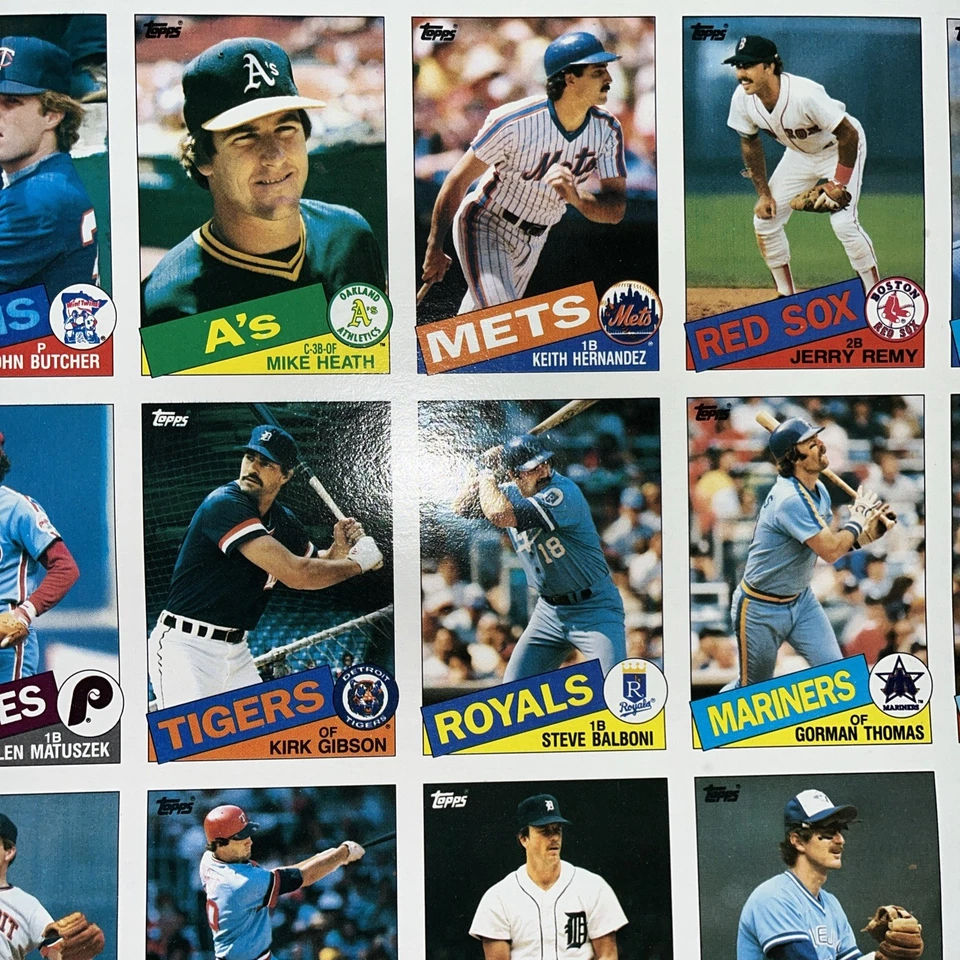 Tarjeta de béisbol Topps 1985 hoja vintage sin cortar (132 tarjetas) 28" x 43" George Brett Foto 4 de 4