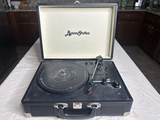 Byron Statics Suitcase Turntable Record Player, Black, Byron Statics Model