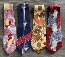 1940s 50s Vintage Neckties, Tie Lot, Atomic Rockabilly Ties, Swing Tie Lot #1 
