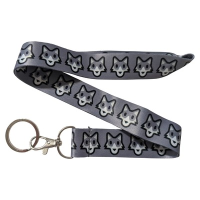 #ad Wolf Face Gray Keychain Lanyard $14.99