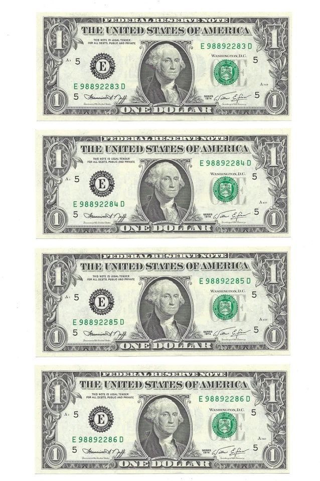 1974 $1 RICHMOND FRNs. 22 Consecutive, Crisp & UNCIRCULATED Banknotes. - Image 4 of 4