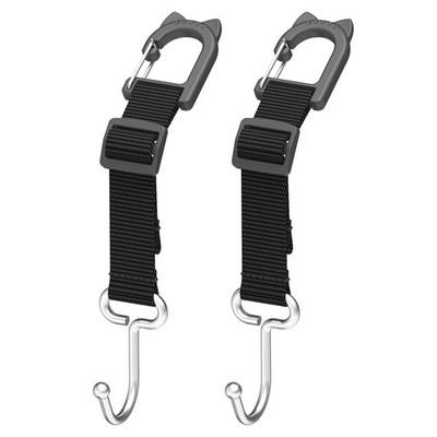 Ganci portaoggetti per auto Ganci per porta borsetta sul sedile posteriore, ganci per auto, ganci per schienale seggiolino auto,PP (set di 2 neri