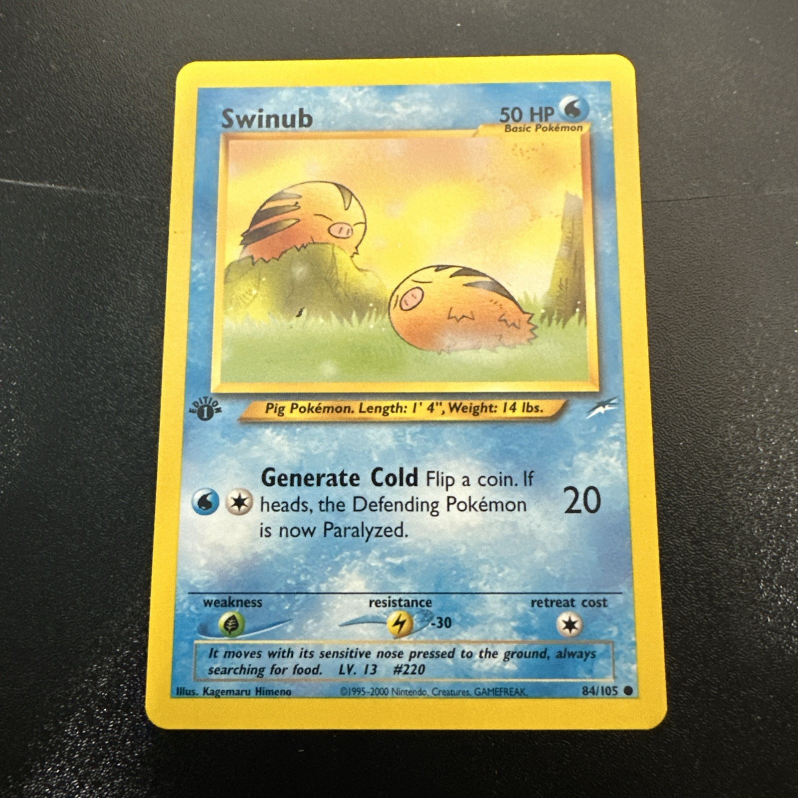 Pokemon Card Neo Destiny Swinub 84/105 Common 1st Edition