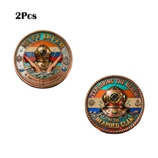 2Pcs Muff Diver Adventure Commemorative Coin, Nautical Adventure Challenge Coin