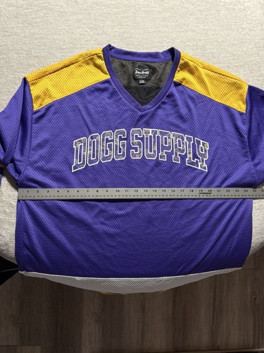 Dogg Supply Snoop Dogg Mens Jersey Shirt XL Hockey Purple Gold Yellow - Picture 6 of 7