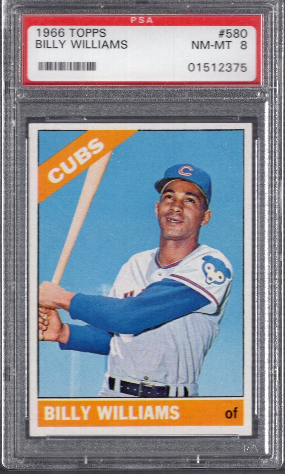 1966 Topps #580 BILLY WILLIAMS (HOF) PSA 8 NM/MT Chicago CUBS TOUGH High #
