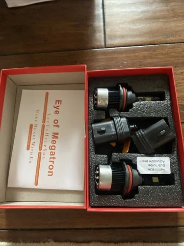 Hikari Eye Of Megatron LED Headlights M8-9007 Red Box Open 9007