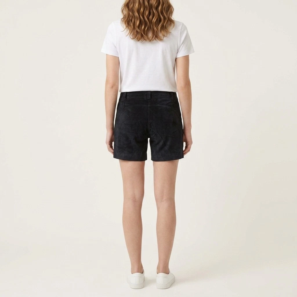 Patrizia Pepe Shorts Damen Schwarz Cord Optik Gr. 44 Vintage Second-Hand Style
