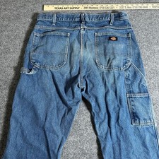 Dickies Carpenter Jeans Mens Size 36x32 Blue Relaxed Fit Denim Workwear