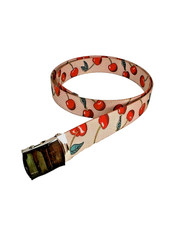 Men's Cherries on Beige Cotton Belt, 1.25" x 42", Made in the USA
