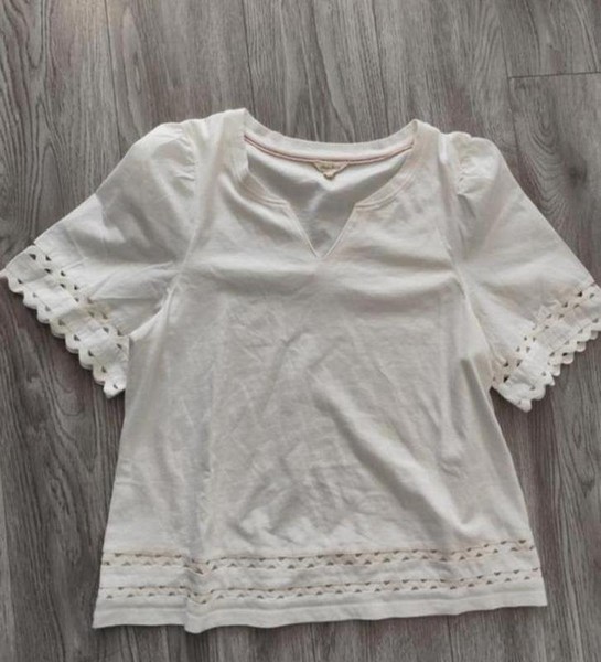 Women White Stag Shirt White Cotton M