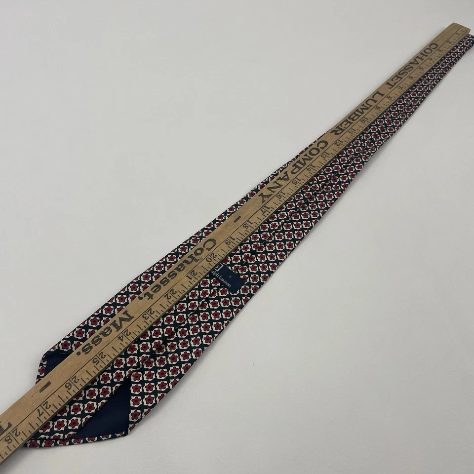 Polo Ralph Lauren Men's Necktie Tie Madder Macclesfield Silk Black/Red/Silver - Image 2 of 4