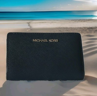 MICHAEL KORS PORTEMONNAIE GELDBÖRSE JET SET TRAVEL MD BIFOLD WALLET NAVY BLAU