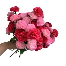 6 Bunches Bouquet of Artificial Silk Flower Carnations 14.2inch Fake Carnatio...