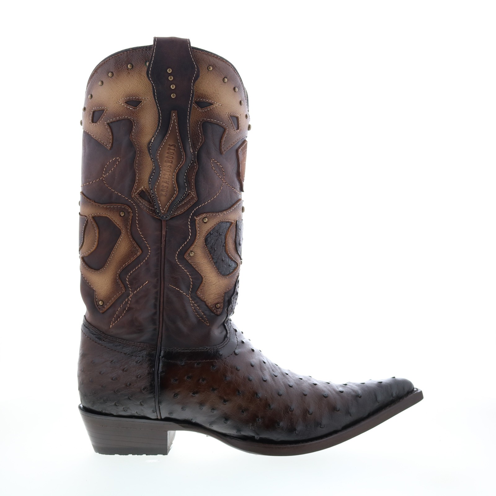 Los Altos 3X Toe Ostrich 95VF0316 Mens Brown Wide Cowboy Western Boots 7