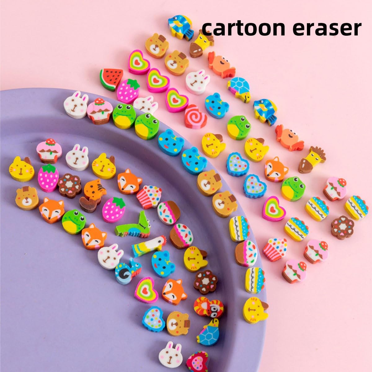 Gomme Enfant - Gommes à Effacer Animaux Mignons Multicolores, Lot Scolaire - 4
