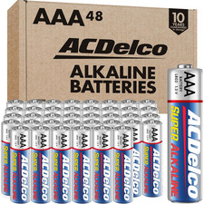 Acdelco 48-Count Triple AAA Batteries, Maximum Power Super Alkaline Battery for