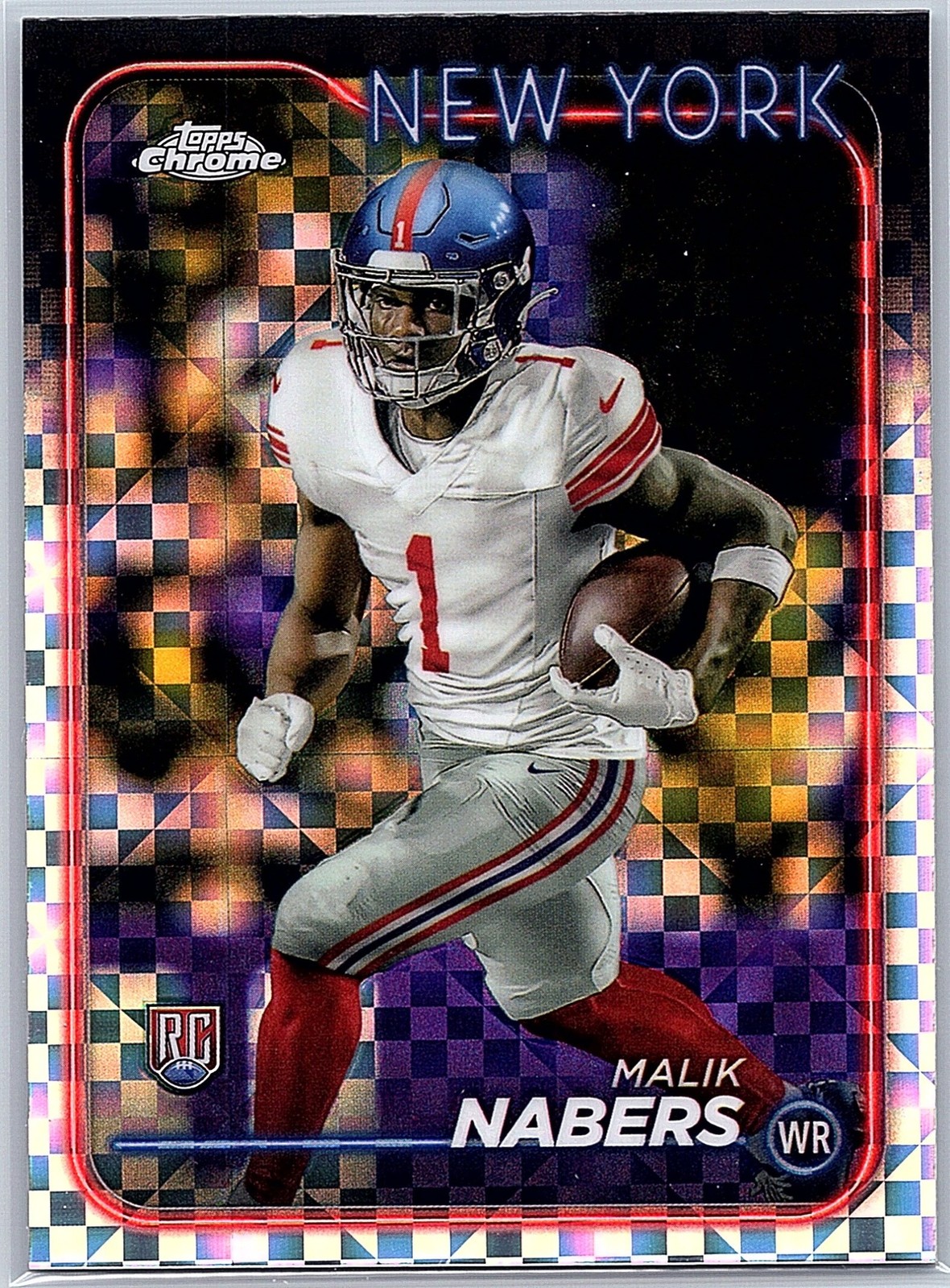 2024 Topps Chrome Malik Nabers X-Fractor RC #205 Giants