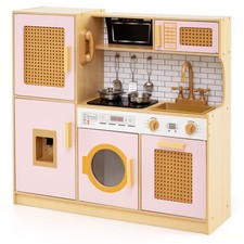 Toddler Play Kitchen Set Pretend Play Kitchen-Pink