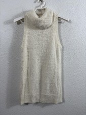 Show Me Your MuMu Dress Womens XS White Fauna Fuzzy Cowl Neck Sweater Knit Mini