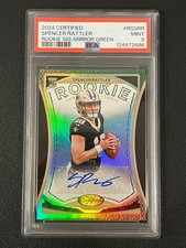 Spener Rattler 2024 Certified Rookie Auto Signatures Auto Mirror Green /5 PSA 9