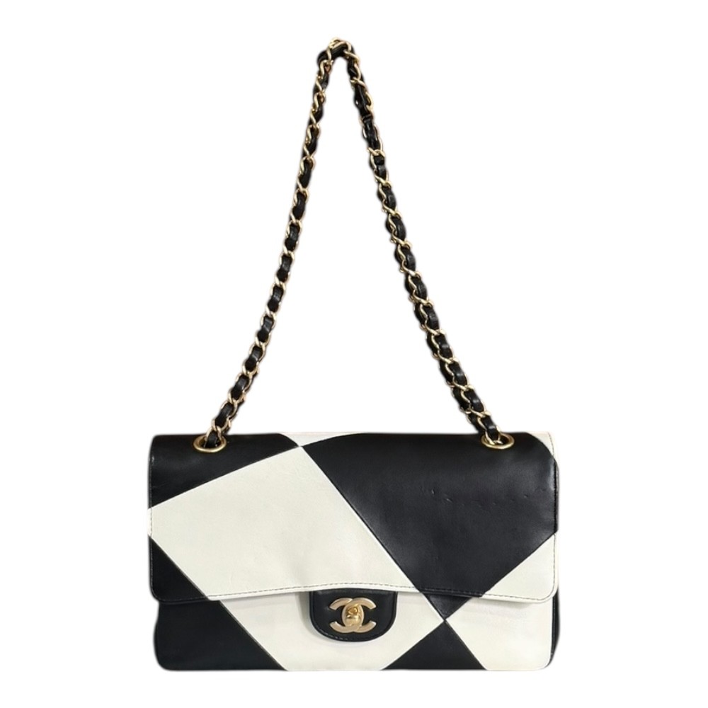 CHANEL Leather Shoulder Bag with Chain Flap S Mark Pre-Owned-image