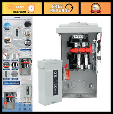 Heavy Duty 30Amp AC Disconnect Switch Box, 2P 110/240V Fusible Safety Switch, Qu