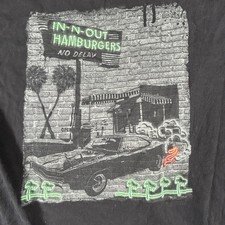 In-N-Out Burger Graphic Tee Mens Size L Black Texas Classic Car USA Made Cotton