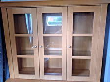 Display Cabinet Wood Glass Large Collectors Curio Cabinet 139cm Wide