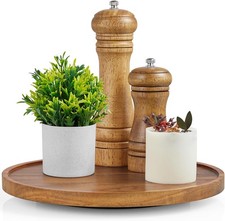 10 Acacia Wood Lazy Susan Turntable for Cabinet Farmhouse