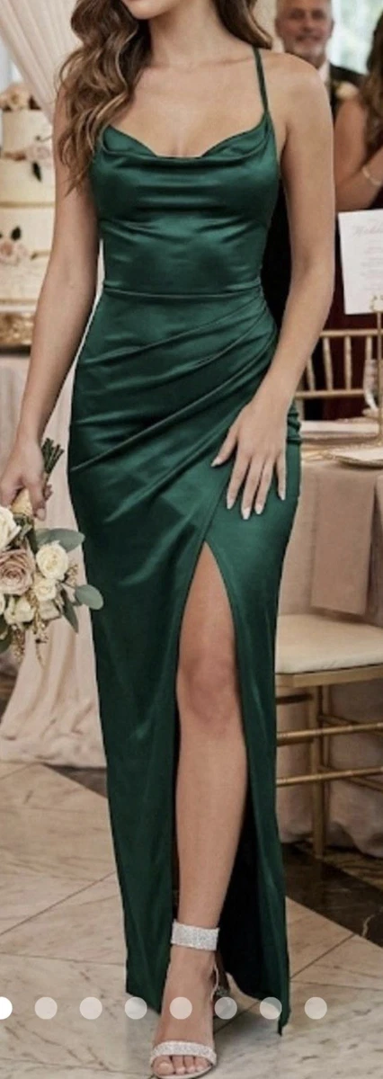 green emerald velvet dress Heidi Formal Lattice Dress main image 1