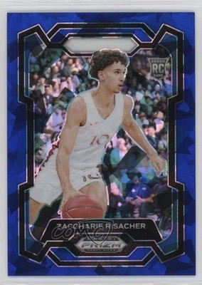 2024-25 Panini Prizm Draft Picks Blue Ice 90/99 Zaccharie Risacher Rookie RC 1l2