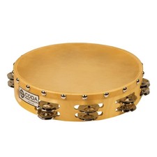CODA DP-150-10 Single Jingle Tambourine Wood  Cowhide 9 Jingles 10 inch