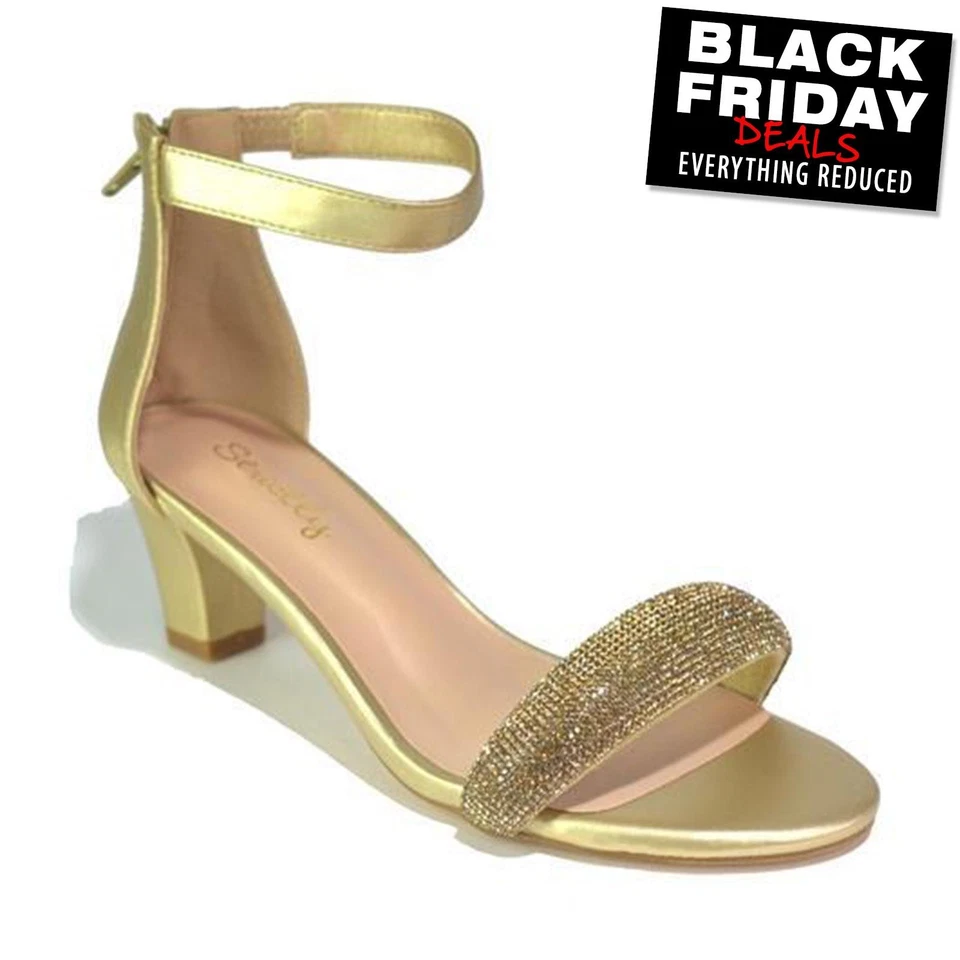 Strictly Gracie Women's Designer Fashion Heel Sandals Gold