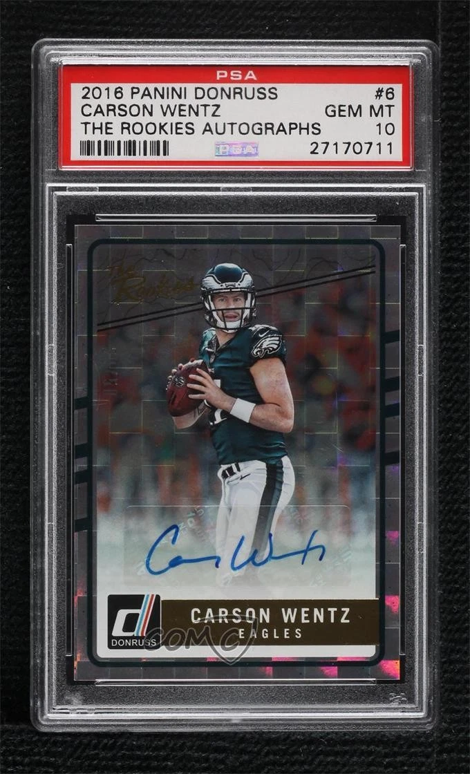 Carson Wentz Panini Donruss the Rookies Autographs #6 Base